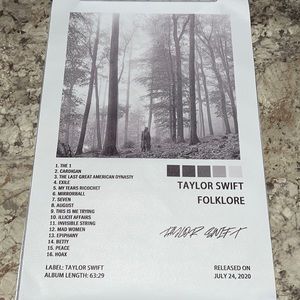 Taylor Swift folklore canvas poster